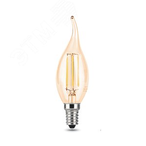 Лампа светодиодная LED 5 Вт 400 Лм 2700К теплая Е14 Свеча на ветру golden Filament Gauss (104801005) - Gauss
