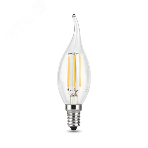 Лампа светодиодная филаментная LED 7 Вт 550 лм 2700К свеча на ветру теплый E14 AC 220В прозрачная колба Black Filament