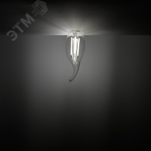 Лампа светодиодная филаментная LED 11 Вт 830 лм 4100К свеча на ветру нейтральный E14 AC 220В прозрачная колба Black Filament 16