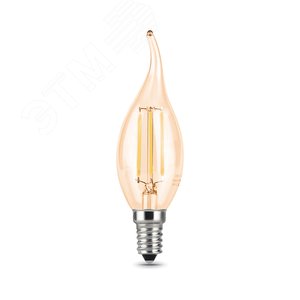 Лампа светодиодная LED 5 Вт 420 Лм 4100К белая Е14 Свеча на ветру golden Filament Gauss (104801805)