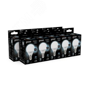 Лампа светодиодная LED 6.5 Вт 550 лм 4100К шар P45 нейтральный E14 AC 220В Black 12