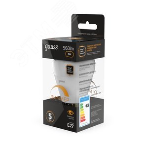 Лампа светодиодная LED 7 Вт 560 Лм 3000К теплая Е27 Шар диммируемая Black Gauss (105102107-D) 4