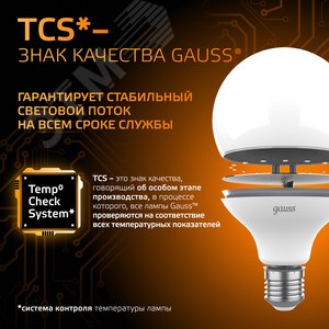 Лампа светодиодная LED 16 Вт 1480 лм 3000К шар G95 теплый E27 AC 220В Black 9