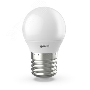 Лампа светодиодная LED 6.5 Вт 550 лм 4100К шар P45 нейтральный E27 AC 220В Black - Gauss