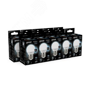 Лампа светодиодная LED 6.5 Вт 550 лм 4100К шар P45 нейтральный E27 AC 220В Black - фото 12