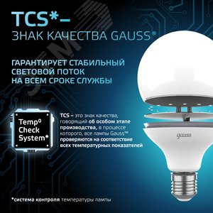 Лампа светодиодная LED 16 Вт 1540 лм 4100К шар G95 нейтральный E27 AC 220В Black 9