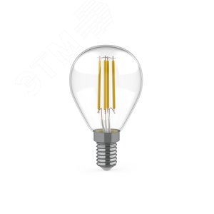 Лампа светодиодная Basic Filament Шар 5,5W 530lm 4100К Е14 LED (3 лампы в упаковке) 1/20 | 1051126T | Gauss - Gauss