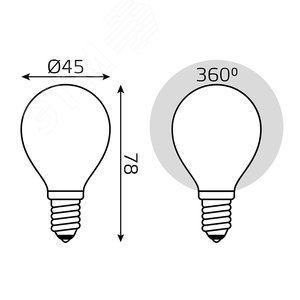 Лампа Filament Шар 9W 610lm 4100К Е14 milky диммируемая LED 1/10/50 | 105201209-D | Gauss - фото 7