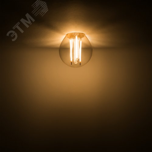 Лампа светодиодная филаментная LED 11 Вт 810 лм 2700К шар P45 теплый E14 AC 220В прозрачная колба Black Filament 16