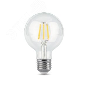 Лампа светодиодная филаментная LED 6 Вт 630 лм 2700К шар G95 теплый E27 AC 220В прозрачная колба Black Filament - Gauss