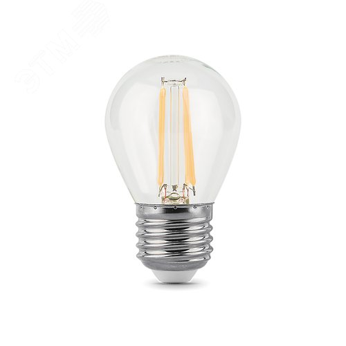Лампа светодиодная филаментная LED 9 Вт 710 лм 4100К шар P45 нейтральный E27 AC 220В прозрачная колба Black Filament - Gauss