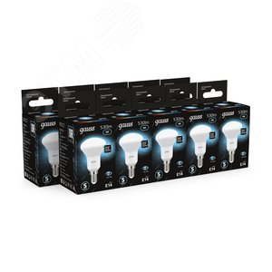Лампа светодиодная LED 6 Вт 530 лм 4100К грибок R50 нейтральный E14 AC 220В Black 12