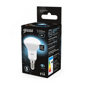 Лампа светодиодная LED 6 Вт 530 лм 4100К грибок R50 нейтральный E14 AC 220В Black 13