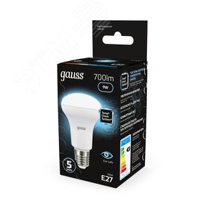 Лампа светодиодная LED 9 Вт 700 лм 4100К грибок R63 нейтральный E27 AC 220В Black 13