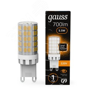 Лампа светодиодная LED 5.5 Вт 560 Лм 3000К теплая G9 капсула 220 В керамика Black Gauss (107009106) - фото 2