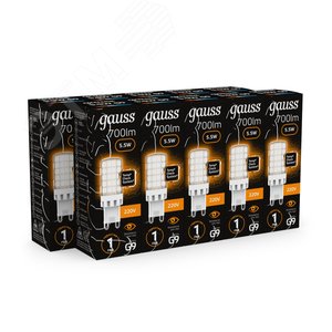 Лампа светодиодная LED 5.5 Вт 560 Лм 3000К теплая G9 капсула 220 В керамика Black Gauss (107009106) - фото 3