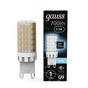 Лампа светодиодная LED 5.5 Вт 560 Лм 4100К белая G9 капсула 220 В керамика Black Gauss (107009206) - фото 2