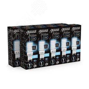 Лампа светодиодная LED 5.5 Вт 560 Лм 4100К белая G9 капсула 220 В керамика Black Gauss (107009206) - фото 3