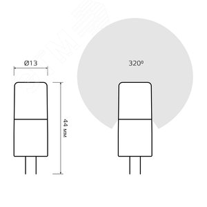 Лампа светодиодная LED 4 Вт 400 лм 3000К капсула теплый G4 AC/DC 12В керамическая низковольтная Elementary Gauss - фото 7