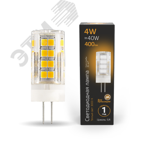 Лампа светодиодная LED 4 Вт 400 Лм 2700К теплая G4 капсула 220 В керамика Black Gauss 2