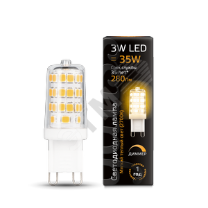 Лампа светодиодная LED 3Вт G9 AC185-265В 2700К диммируемая | 107309103 | Gauss - Gauss