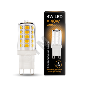 Лампа светодиодная LED 4Вт G9 AC185-265В 2700К керамика | 107309104 | Gauss - Gauss