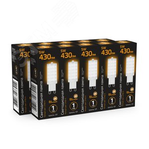 Лампа светодиодная LED 5 Вт 500 Лм 2700К теплая G9 капсула 220 В керамика Black Gauss (107309105) 3