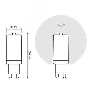 Лампа светодиодная LED 5 Вт 500 Лм 2700К теплая G9 капсула 220 В керамика Black Gauss (107309105) 7