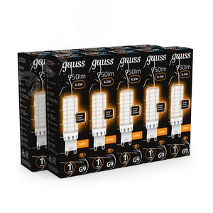 Лампа светодиодная LED 6.5 Вт 950 лм 3000К капсула теплый G9 AC 220В керамическая Black Gauss - фото 3