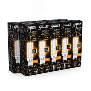Лампа светодиодная LED 5.5 Вт 700 лм 3000К капсула теплый G9 AC 220В керамическая диммируемая Black Gauss - фото 3