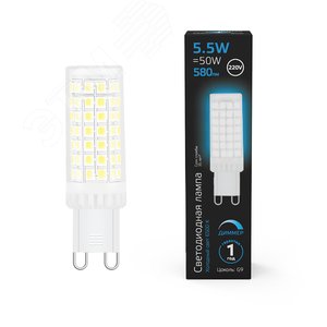 Лампа светодиодная LED 5.5 Вт580 Лм 6500К AC185-265V холодная G9 капсула керамика диммируемая Black Gauss (107309355-D) - фото 2