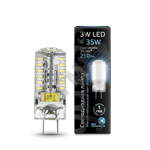 Лампа светодиодная LED 3 Вт 240 Лм 4100К белая GY6.35 капсула 220 В силикон Black Gauss (107719203) - Gauss