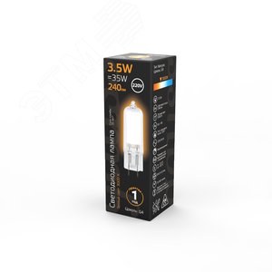 Лампа светодиодная LED 3.5 Вт 240 Лм 3000К теплая G4 капсула 220 В стекло Black Gauss (107807103) 4
