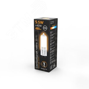Лампа светодиодная LED 5.5 Вт 480 лм 3000К капсула теплый G4 AC 220В стеклянная Black 4