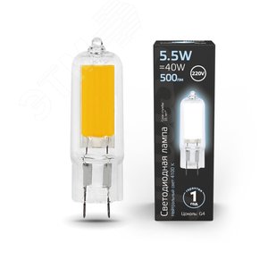 Лампа светодиодная LED 5.5 Вт 500 Лм 4100К белая G4 капсула 220 В стекло Black Gauss (107807205) - фото 2