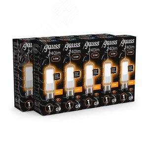 Лампа светодиодная LED 3.5 Вт 240 лм 3000К капсула теплый G9 AC 220В стеклянная Black 3