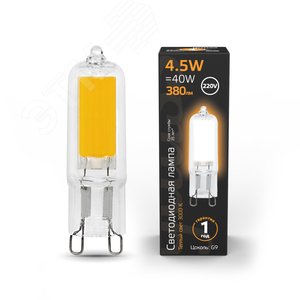 Лампа светодиодная LED 4.5 Вт 380 Лм 3000К теплая G9 капсула 220 В стекло Black Gauss (107809104)