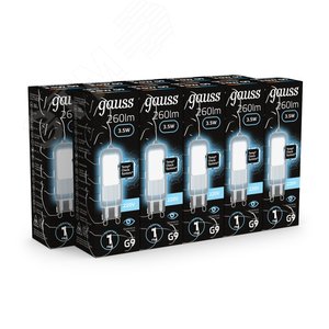 Лампа светодиодная LED 3.5 Вт 260 лм 4100К капсула нейтральный G9 AC 220В стеклянная Black 3