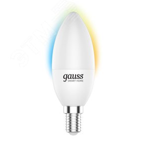 Лампа светодиодная умная LED 5 Вт 470 Лм 2700-6500К Е14 свеча изм.цвет.темп.+диммирование управление по Wi-Fi Smart Home Gauss