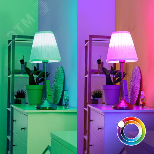 Лампа светодиодная умная SMD LED 5 Вт 470 лм RGBW E14 AC 220В IP20 RGBW изменение цветовой температуры и диммирование управление по Wi-Fi Smart Home 9