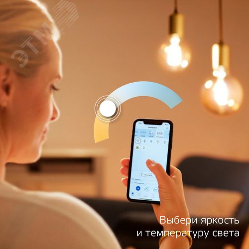 Лампа светодиодная умная LED 6.5 Вт 806 Лм 2000-6500К E27 А60 изм.цвет.темп.+дим. управление по Wi-Fi Smart Home Filament Gauss 3