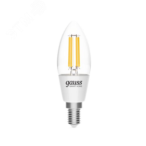 Лампа светодиодная умная филаментная LED 4.5 Вт 495 лм 2700К E14 AC 220В IP20 диммируемая управление по Wi-Fi Smart Home - Gauss