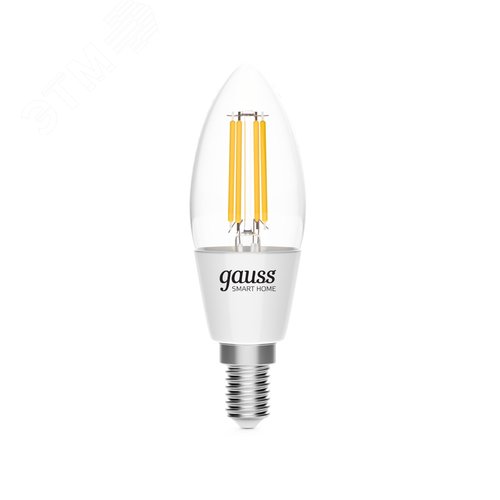 Лампа светодиодная умная филаментная LED 4.5 Вт 495 лм 2000-6500К E14 AC 220В IP20 изменение цветовой температуры и диммирование управление по Wi-Fi Smart Home - Gauss
