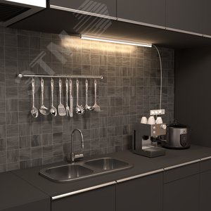 Светильник светодиодный накладной ДПО 12 Вт 1050 Лм 4000К линейный IP20 LED 865х22х37 мм (к.п. 1м Коннект 2шт креп 1шт) TL Gauss (130511212) 5