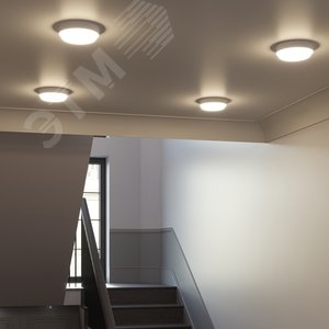 Светильник светодиодный ДБП 12 Вт 990 лм 4000К AC 220В Белый IP54 круг D175х76мм Пластик ЖКХ Qplus Gauss 6