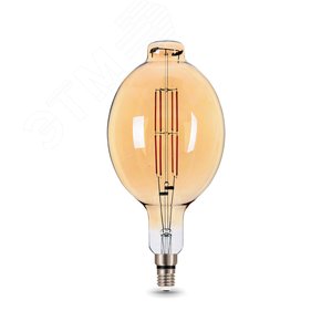 Лампа светодиодная филаментная LED 8 Вт 780 лм 2400К BT180 теплый E27 AC 220В золотистая колба Black Filament