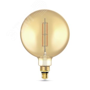 Лампа светодиодная филаментная LED 6 Вт 890 лм 2700К шар G200 теплый E27 AC 220В золотистая колба Black Filament Gauss