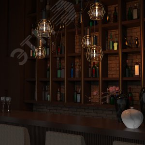 Лампа светодиодная филаментная LED 6 Вт 890 лм 2700К шар G200 теплый E27 AC 220В золотистая колба Black Filament Gauss 5