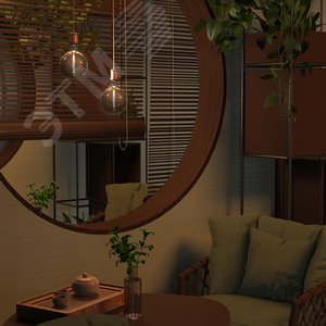 Лампа светодиодная филаментная LED 6 Вт 330 лм 4000К шар G200 нейтральный E27 AC 220В серая колба Black Filament 5