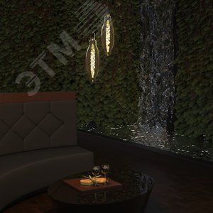 Лампа светодиодная филаментная LED 8 Вт 620 лм 2400К цилиндр Т120 теплый E27 AC 220В золотистая колба Black Filament 6